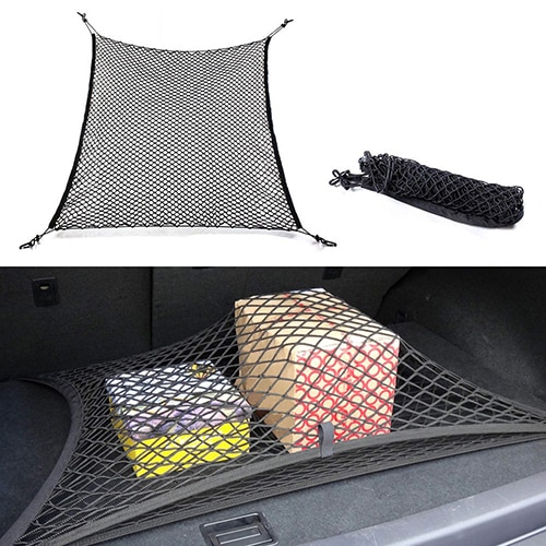 Universal bil bagagerum bag last organizer opbevaring elastisk mesh net holder 4 kroge