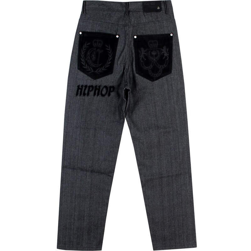 coréen Hip Hop Baggy pantalon rue danse vêtements flocage lâche Skateboard pantalons longs grande taille jean hommes grand et grand