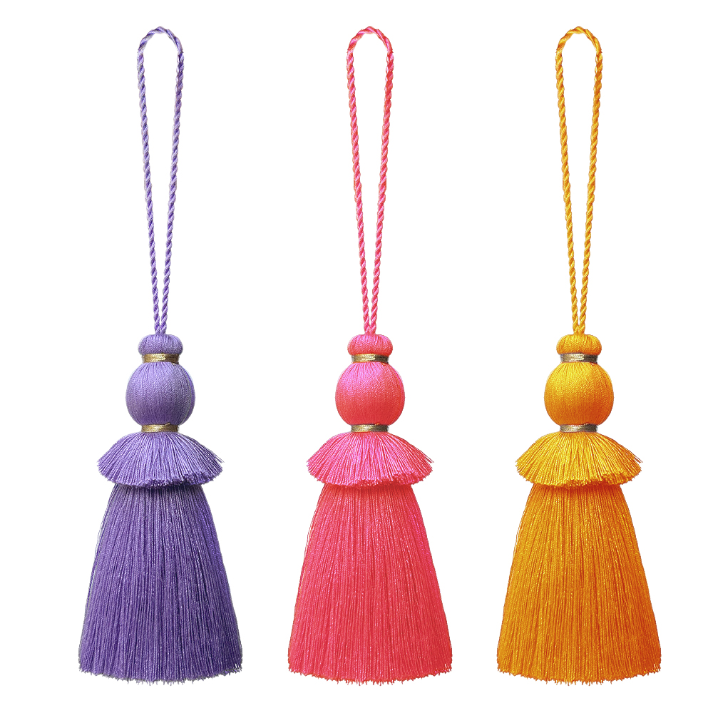 Borlas de cortina, borlas suaves y elegantes hechas a mano con lazo para cordón, accesorios DIY para almohadas de perilla de puerta de cortina.