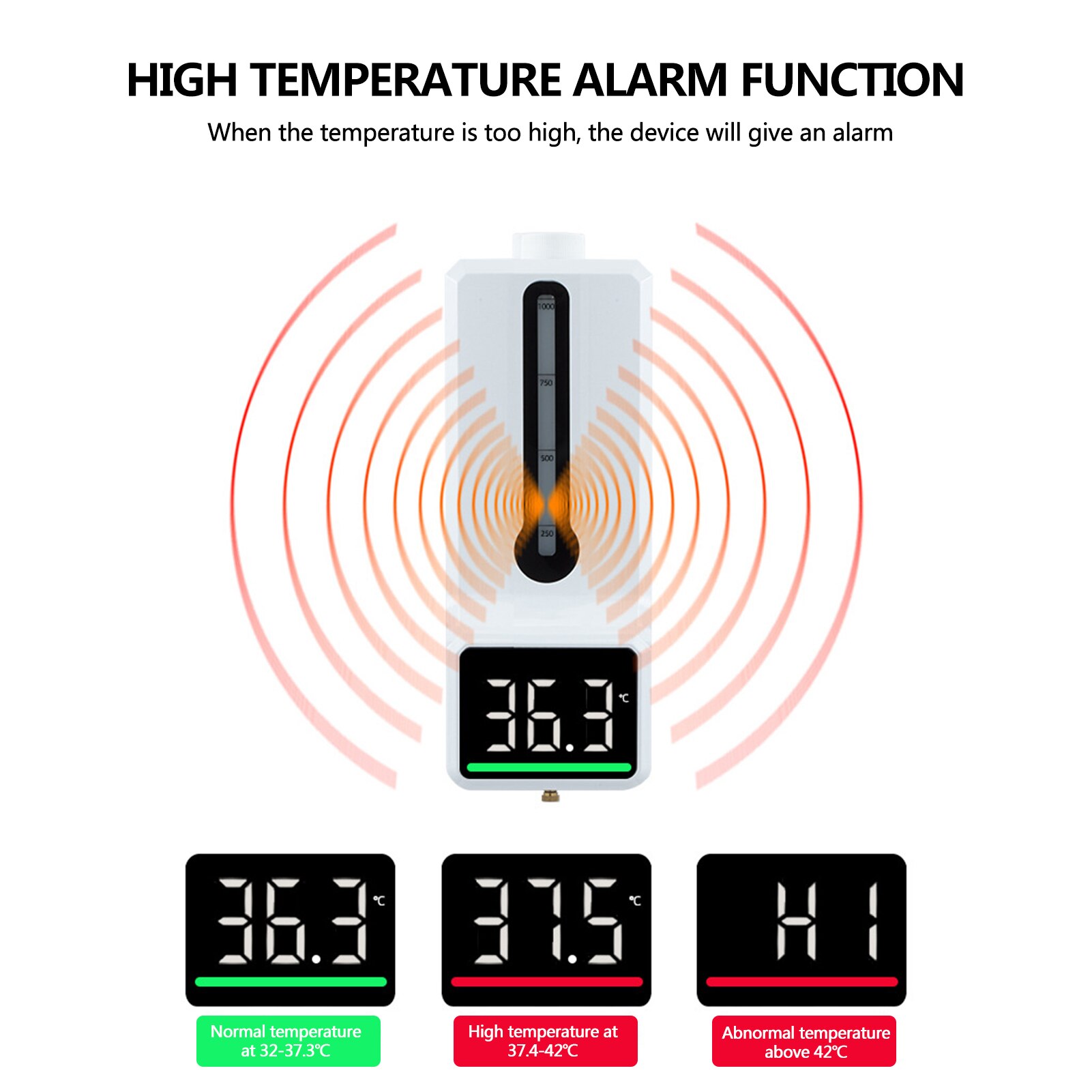 Digital Thermometer Automatic Induction Contact Free Soap Solution Wall-Mounted Hand Sanitizer Multi-Function thermometer