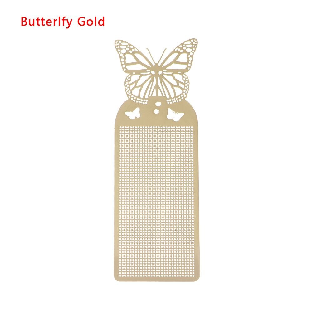 DIY Craft Cross Stitch Bookmark Cute Butterfly Owl Metal Silver Golden Needlework Embroidery Counted Cross-Stitching Kit: Butterlfy Gold