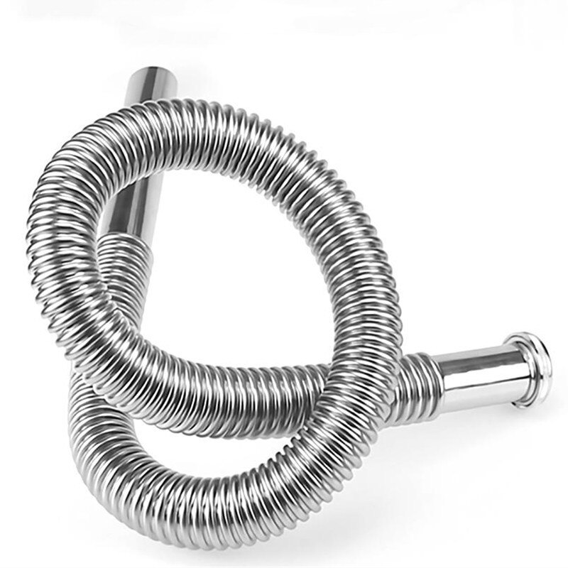 1Pc Rvs Spoelbak Afvoer Pijp Flexibele Uitbreidbaar Buis Voor Keuken Badkamer Wastafel Deodorant Riool Sanitair Accessoires