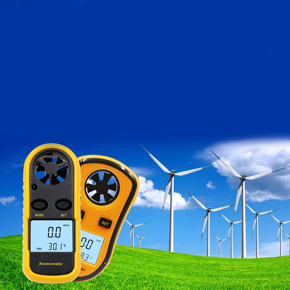 Digital Anemometer Pocket Anemometer Handheld Wind Speed Temperature Measuring Instrument Outdoor Wind 0-30m/S Test Instrument