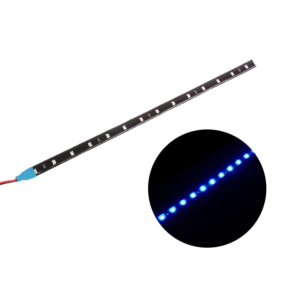 1x 30cm 15 smd bil led strip ljus bil styling interiör dekorativ atmosfär lampor yttre modifiering omgivande ljus drl: Blå 2pc