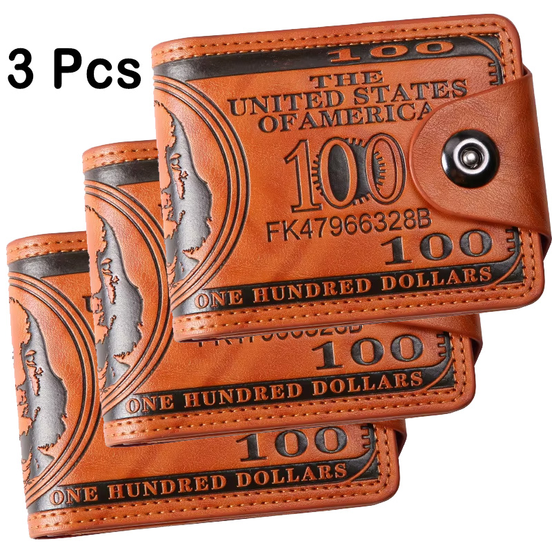 Men's Wallets with 100 US Dollar Pattern Hasp Male Leather Wallet with Zipper Card Holder Coin Pocket Purse cartera hombre: Beige