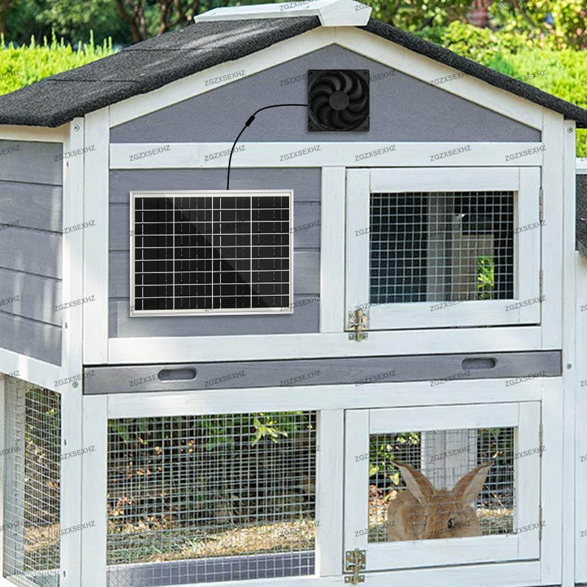 15W 12V Solar Portable Waterproof Exhaust Fan Mini Fan Air Extractor Ventilator for Kitchen Maison Dog Chicken House Greenhouses