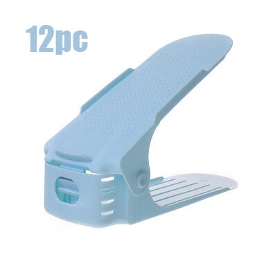 12pc dobbeltlags justerbar skooppbevaringspose moderne skohylle skoskapoppbevaring rengjøringsskap skooppbevaringsposehylle: 12pc nordisk blå