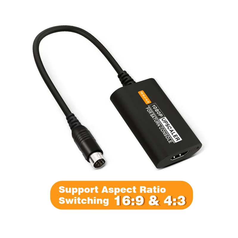 Hdmi-Omzetter Voor Sega Saturnus Ss 1080P Upscaler 4:3/16:9 Beeldverhouding Schakelaar S-Video-Ingang
