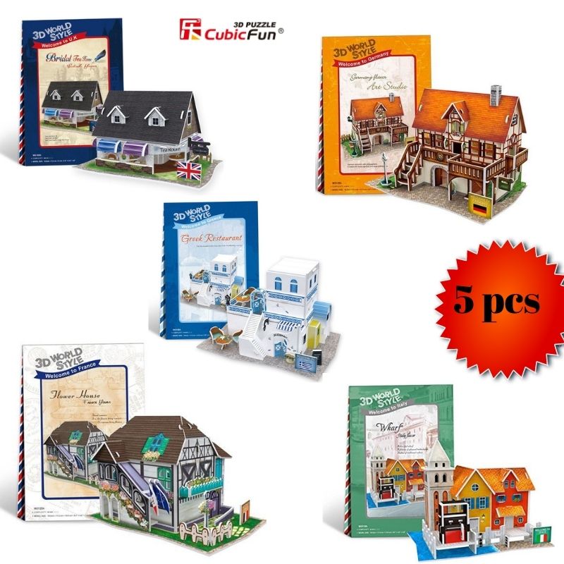 kubisch Spaß 5'li setzt Zusammen Französisch Blume Haus, Deutsch Kunst sterben werkstatt, Italienische Geschmack zu hause, griechischen Restoranti und England T