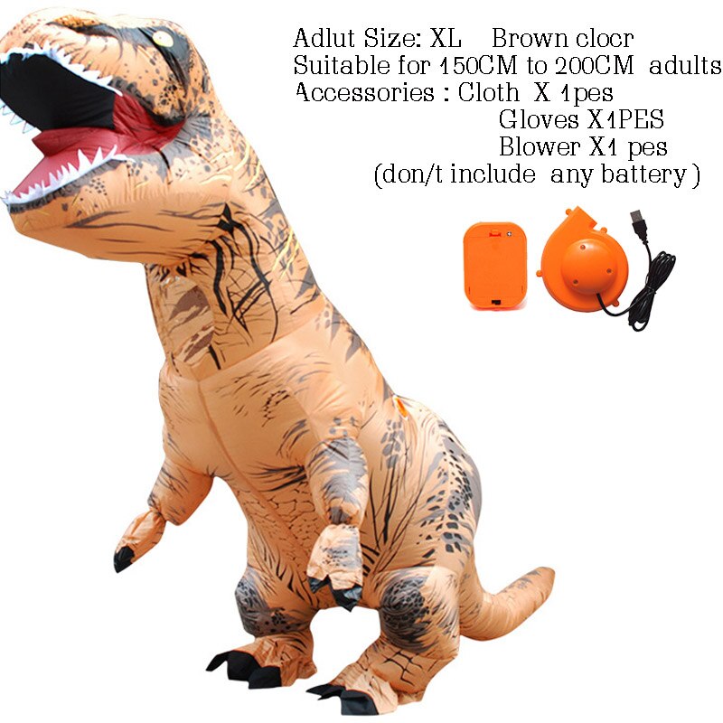 T-rex Dinosaure déguisement gonflable mascotte Deguisement Halloween Pour Animaux Cosplay Dinosaure: Adult Size