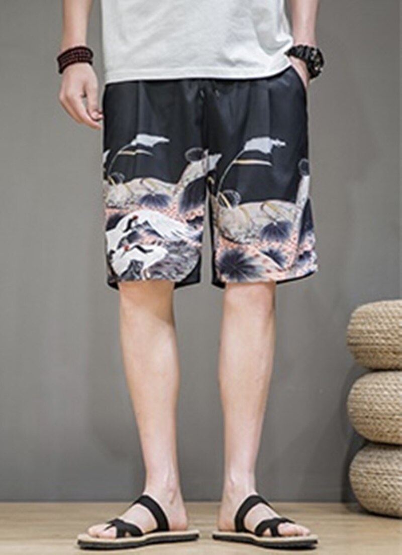 Kung Fu Broek Traditionele Chinese Kleding Voor Mannen Broek Linnen Heren Kimono Broek Board Shorts Voor Mannen Bijgesneden Broek 10883: 1 / L