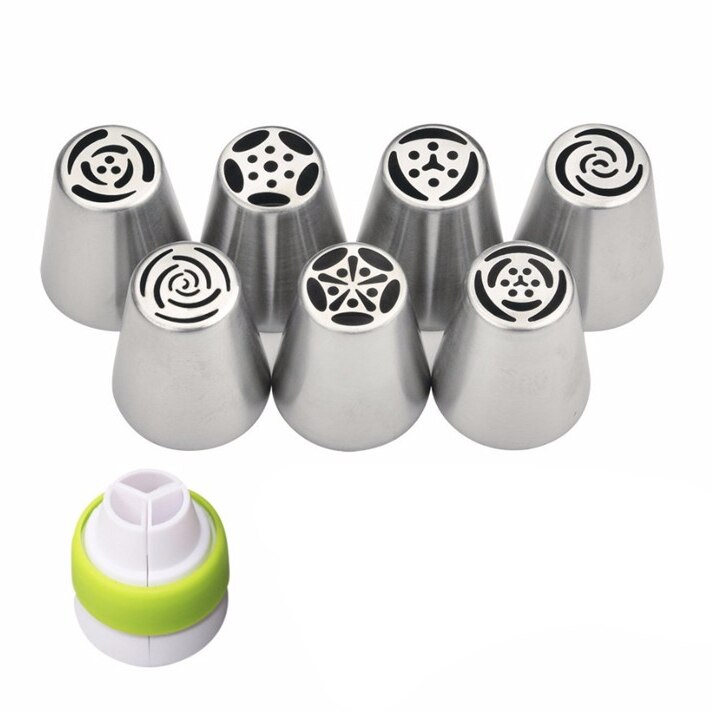 8 stk/set Rvs Russische Tulp Icing Piping Nozzles Pastry Decoratie Tips Cake Decoratie Rose Taart Tools: 8pc