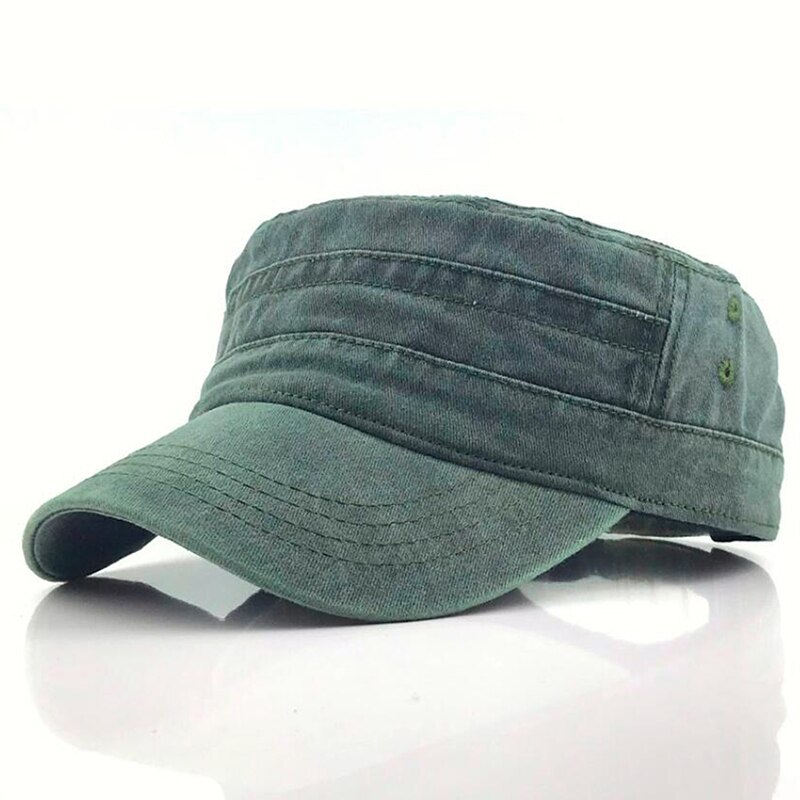Flat Cap Fitted Hats Man Cool Baseball Caps Adult Flat Peak Hip Hop Fitted Cap Men Women Full Closed Gorra: Army Green