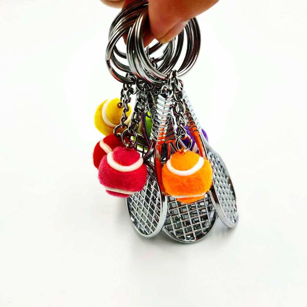 Keychain Anhänger Schlüssel 2Stck Sport Fan Mini Tennis Tasche Schlüsselring DIY Handwerk Zubehör