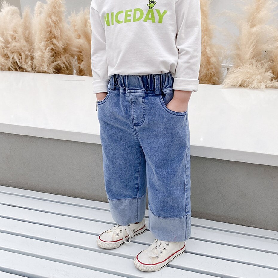 Las niñas vaqueros Infante niña Jeans primavera otoño pantalones vaqueros para niños niñas estilo Casual niño niña ropa