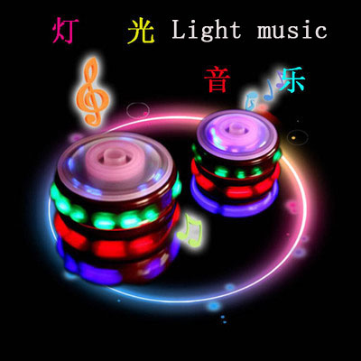 Neue Karikatur musik Kreisel Blitz Kreisel LED bunte lichter nach zu starten hoch-Geschwindigkeit Drehung freundlicher spielzeug freundlicher spielzeug