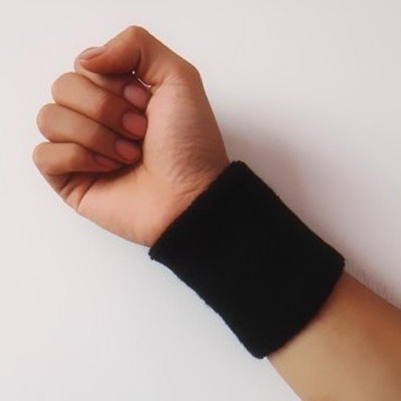 1 st handled svettband tyg bomull tennis sport armband volleyboll gym handledsstöd stöd svett band handduk armband skydd