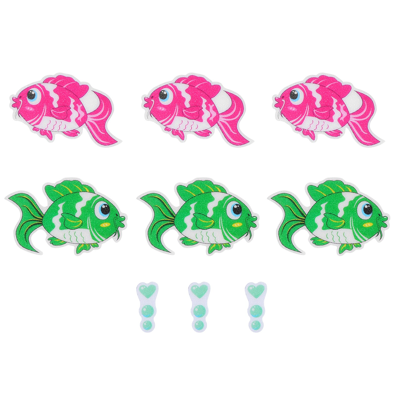 9Pcs Cartoon Bathtub Stickers Anti-Slip Bath Tub Frosted Stickers (Shrimp Crab): Colorful fish