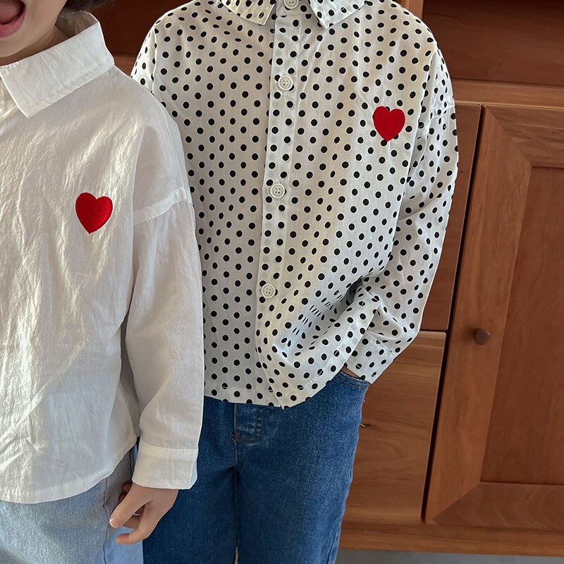 HAYANA 2022 Spring Kids Clothes Long Sleeve Boys Shirts Girls Blouses Korean Casual Shirt for Brother and Sister