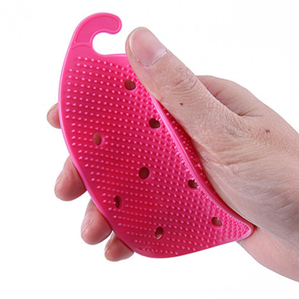 Multi-functional Protect Hand Dirt Clean Brushes Easy Cleaning Tools Potato Scrubber Fruit Accessories Kitchen Gadgets 1 pcs: Rose red