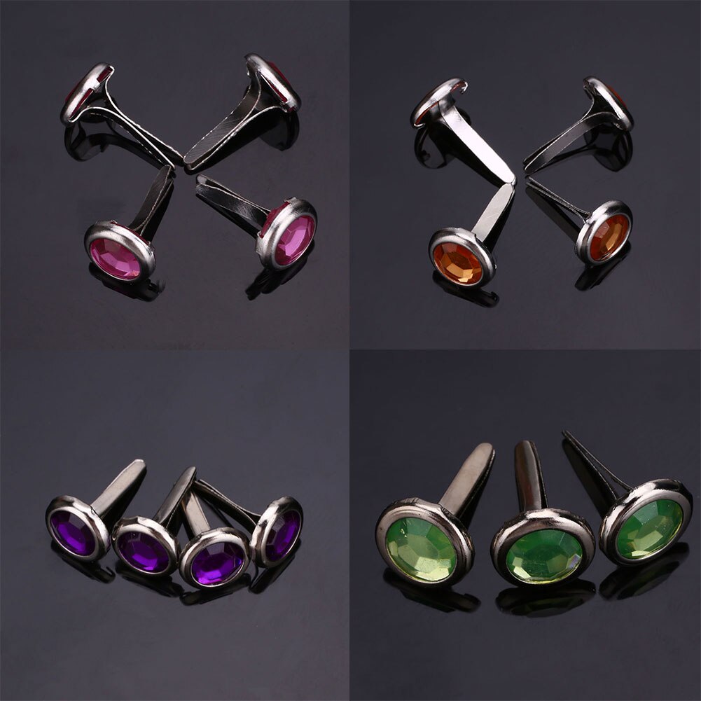 DIY 20 sztuk metal mini okrągły kryształ górski ćwieki nity mocujące rzemiosło dekoracji