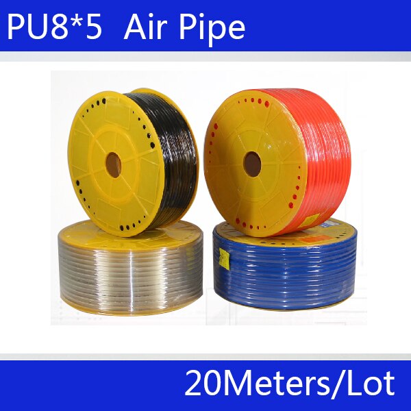 Pu8*5 pu tuyaux 20m/ rouleaux tuyau de compresseur d'air tuyau d'air pneumatique pour compresseur d'air  id 5mm od 8mm tuyaux d'air tube pu