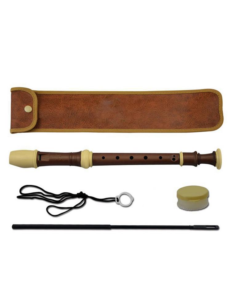 Wooden Soprano Recorder German Style 8 Holes C Key Instrument With Cleaning Rod For Kids Adults