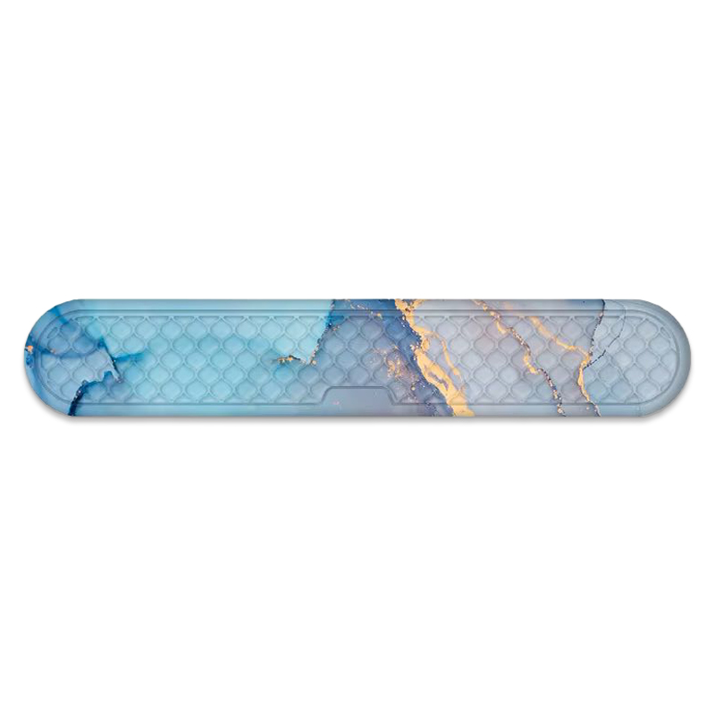 Ergonomie Mauspad aus Memory-Schaum mit Handgelenkauflage, Hand- und Handgelenk-Mauspad, rutschfeste Gummiunterseite: Blau