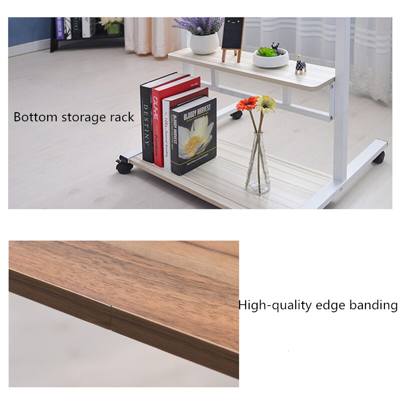 Home simple laptop desk floor-mounted foldable computer desk high home multifunctional storage table