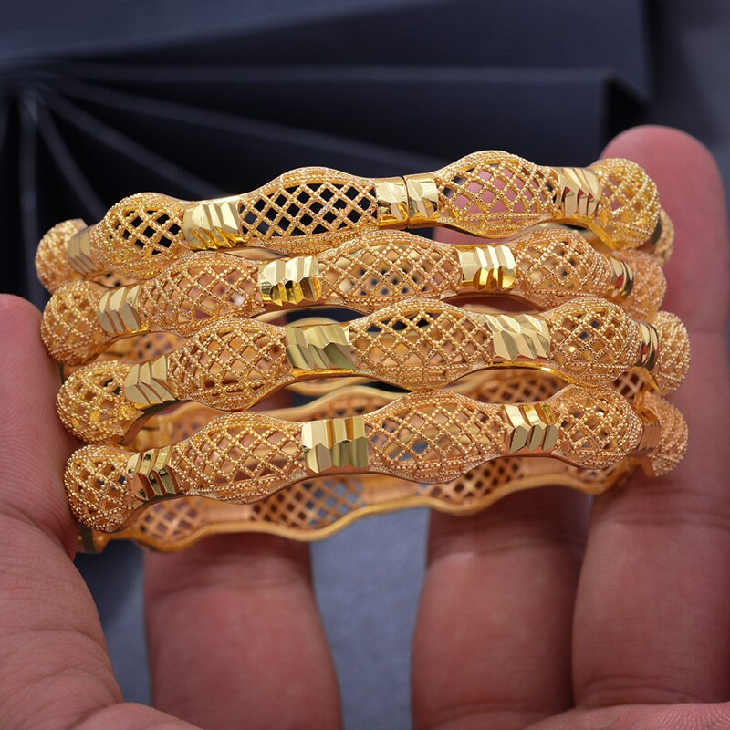 4Stck Gold Farbe Armreifen Für Frauen Mittleren Östlichen Schmuck Neue Arabischen/Dubai Gold Farbe Armreifen Armbinde Schmuck Können öffnen Armreifen