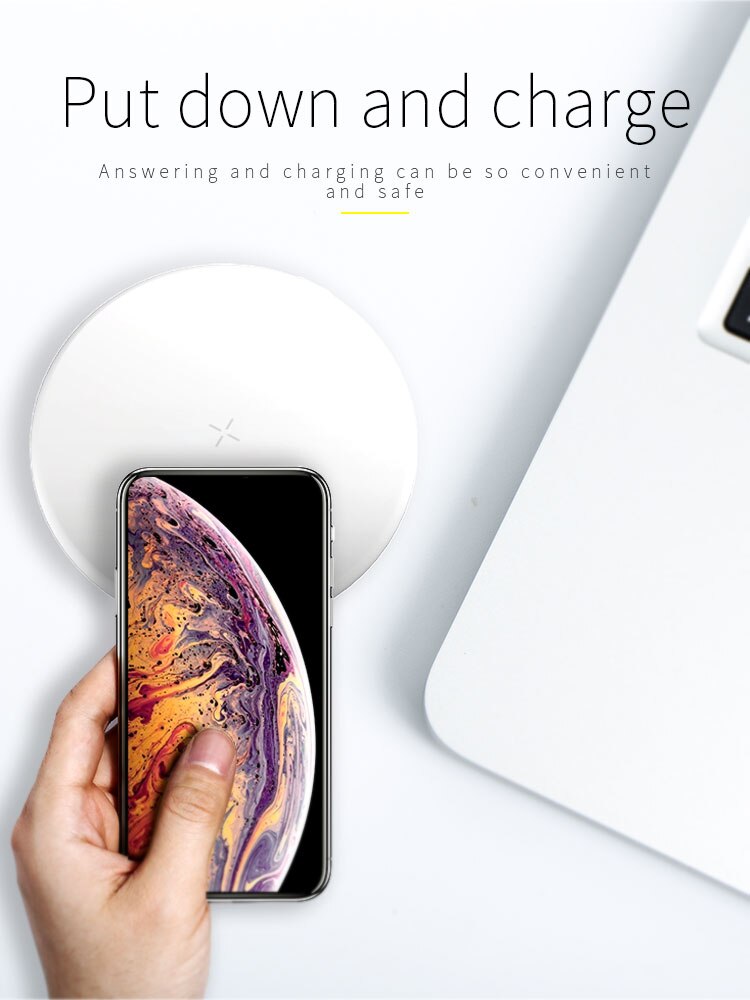 Ongoo wireless charger pad qi for iphone 13 12 pro max for iphone 11 x 8 apple watch certified wireless charger phone charging: White