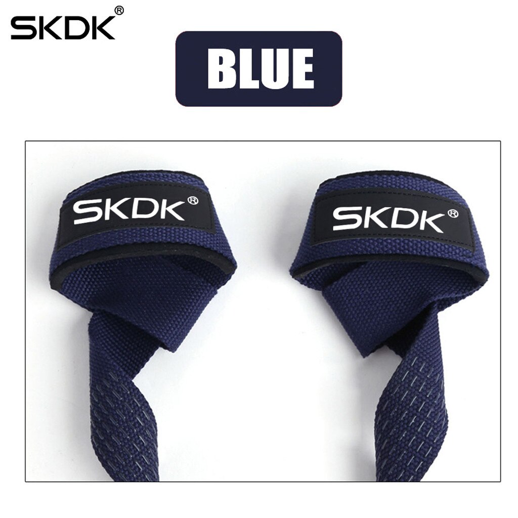 25x20x5cm 1pc Padded Weight Lifting Straps Training Gloves Hand Wrist Wraps Grip band Gym Fitness Sport Equipment Accessorie: Blue