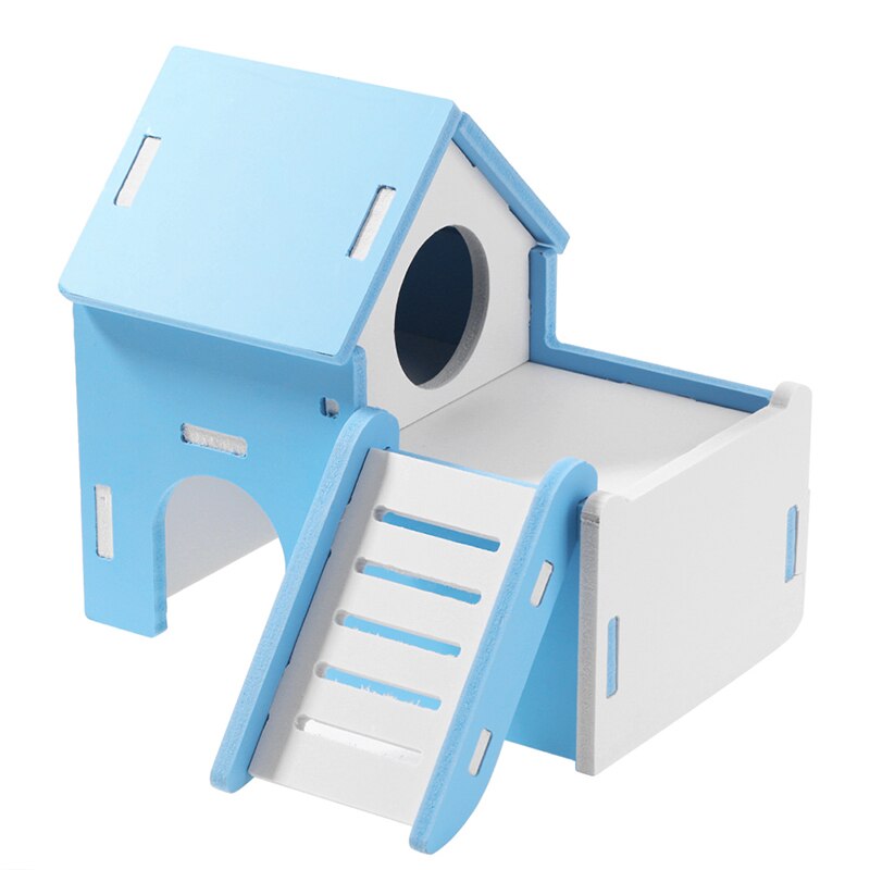1 Pcs Luxe Hamster Huis Swing Speelgoed Glijbaan Hamsters Nest Loft Bed Kooi Nest Huisdier Egel Kasteel Klim Speelgoed Kleine huisdier Huis: Grijs