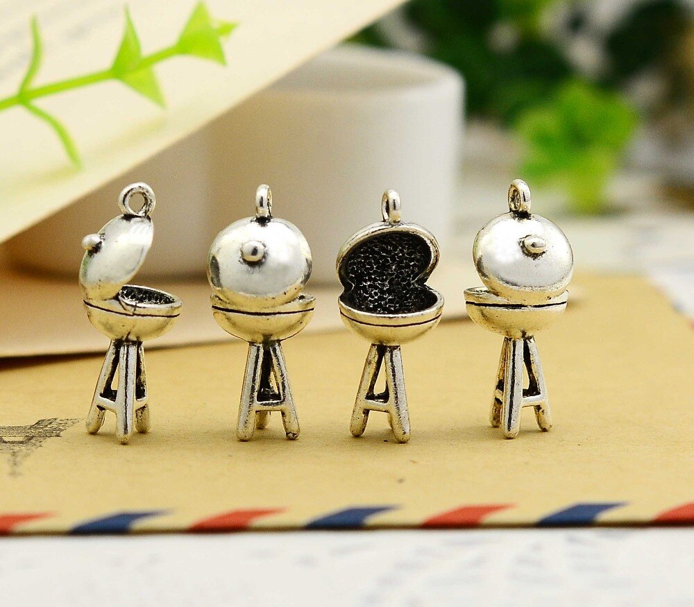 10pcs/lot--12x24mm, Antique silver plated 3D BBQ Charms,DIY supplies,Jewelry accessories