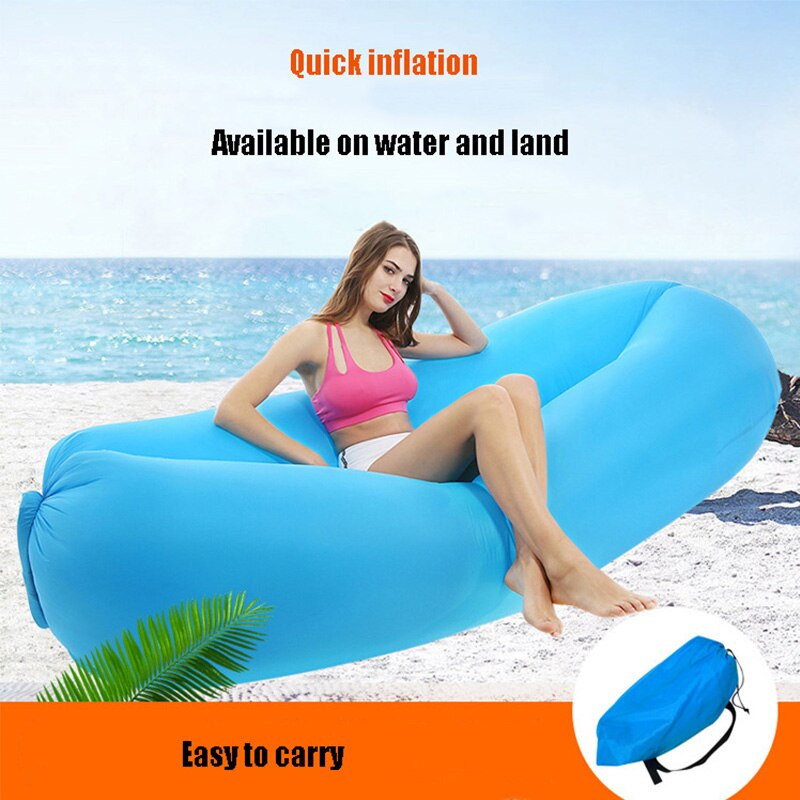 Inflatable Lounger Air Sofa Lazy Bag Ultralight Down Sleeping Bag Air Bed Hammock Inflatable Seat for Beach Camping Travel