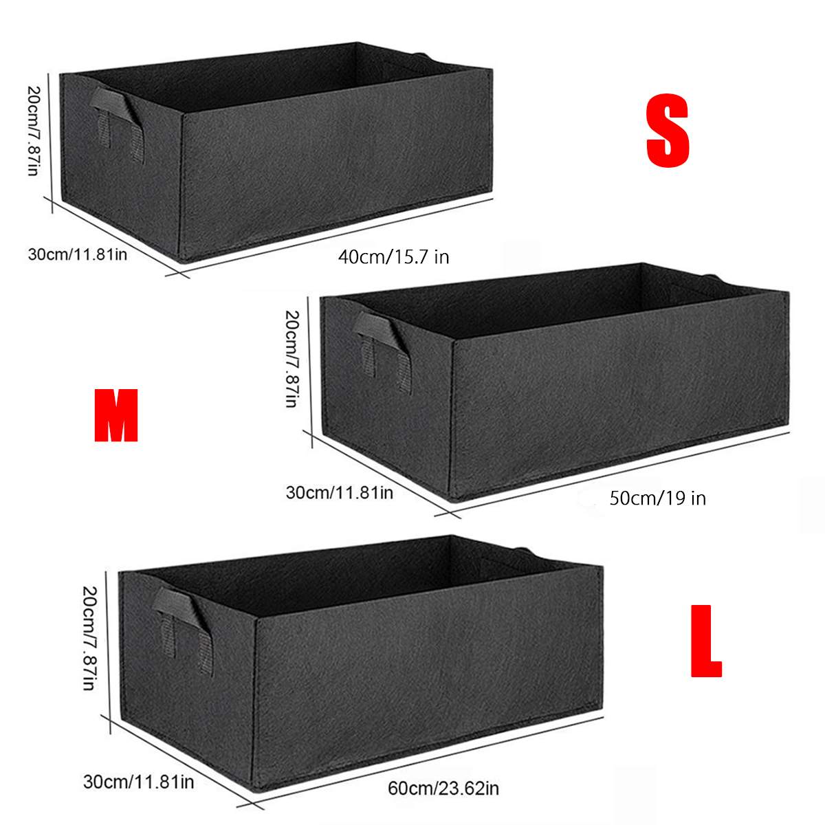 Fabric Raised Garden Bed 50 Gallons Round Planting Container Grow Bags Breathable Felt Fabric Planter Pot for Plants Nursery Pot