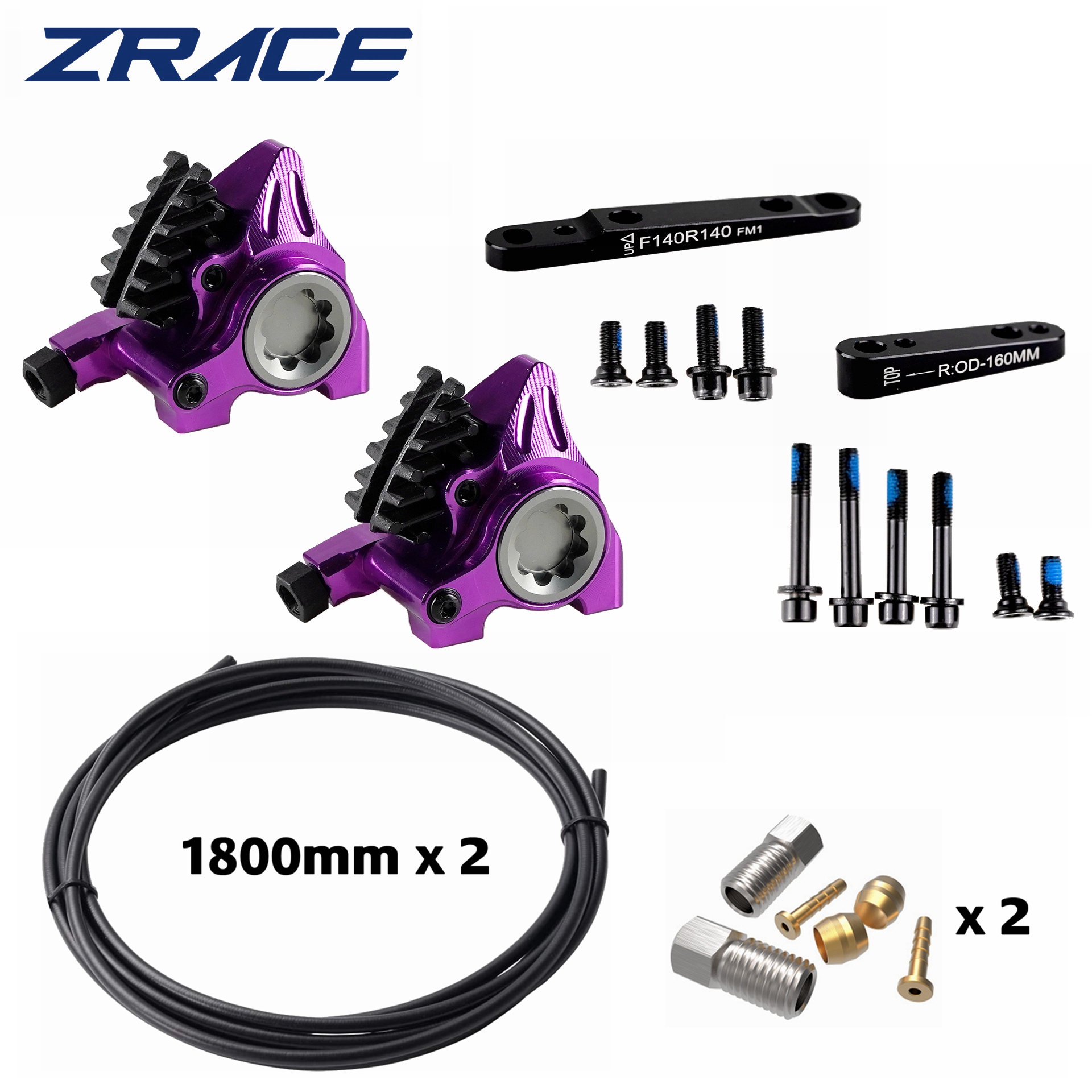 Pinza de montaje plano ZRACE XG, freno hidráulico de carretera, pastillas ICE-TECH, carrera BMX, peso ligero CNC completo