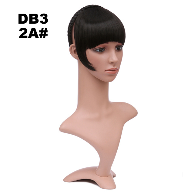 Girlshow front syntetiskt hår bang kort lugg med flätor pannband hår trubbig bang  db3 6 &quot; , 16 färger tillgängliga 50g, 1pc: Db3 färg 2a
