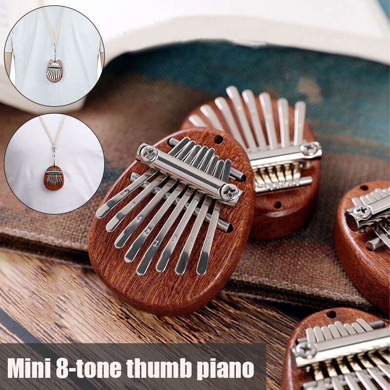 Mini Kalimba Wooden Thumb Piano 8 Tone Gecko Kalimba 8 Keys Mahogany Musical Instrument for Beginner B2Cshop