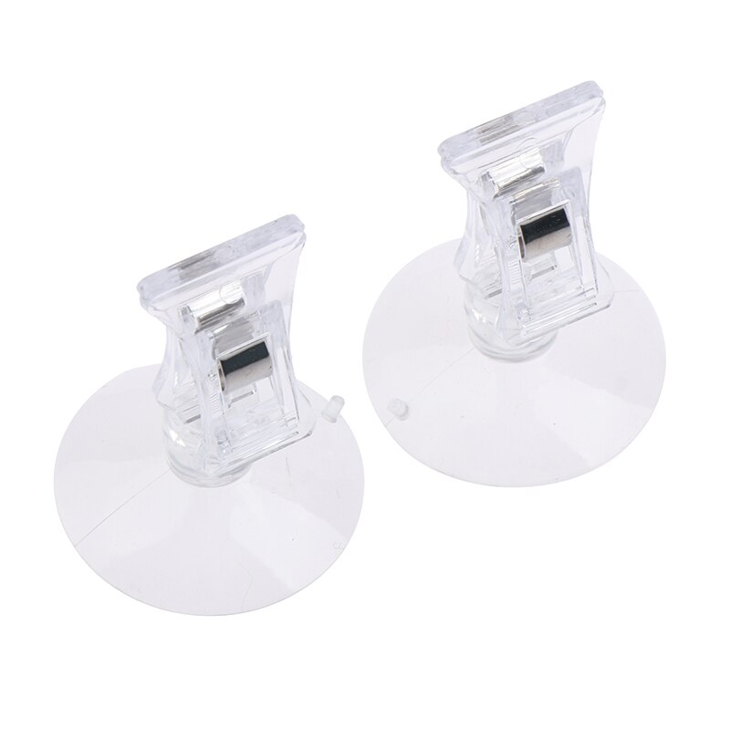 1Pc Clear Plastic Suction Cup Clip Advertising Clip Suction Cup Transparent Clip Office Home Accessories