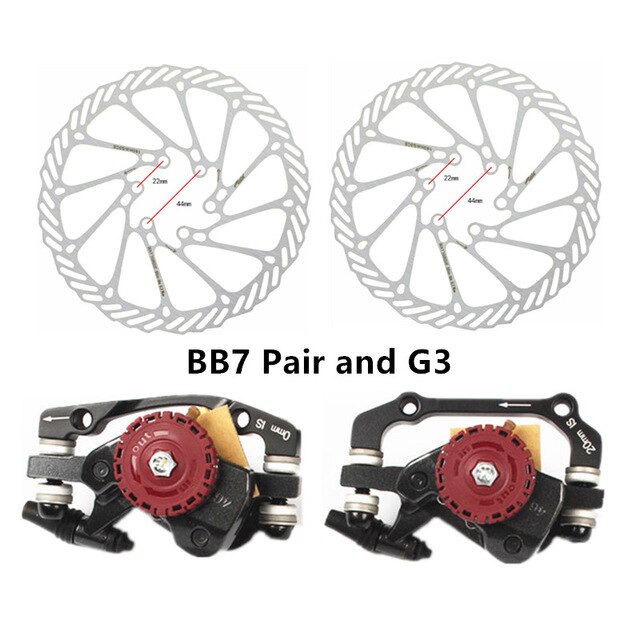 Original avid  bb7 line pull mekanisk skivbroms mountainbike clipper cykel dubbelsidig justeringsbroms add  g3 160mm disc: Par och  g3 x 2