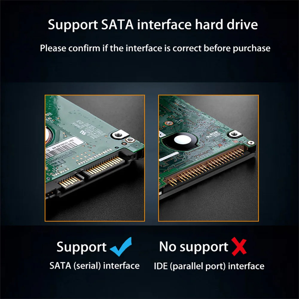 2.5" SATA to USB3.0 HDD Enclosure Mobile Hard Drive Cases for SSD External Storage HDD Box With USB3.0/2.0 Cable ABS