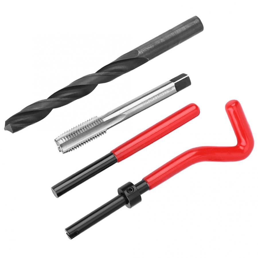 17Pcs Threaded Insert Kit Stainless Steel Twisted Drill Tap Wrench Threaded Insert Tool Twisted Drill Wrench Breaker Tap