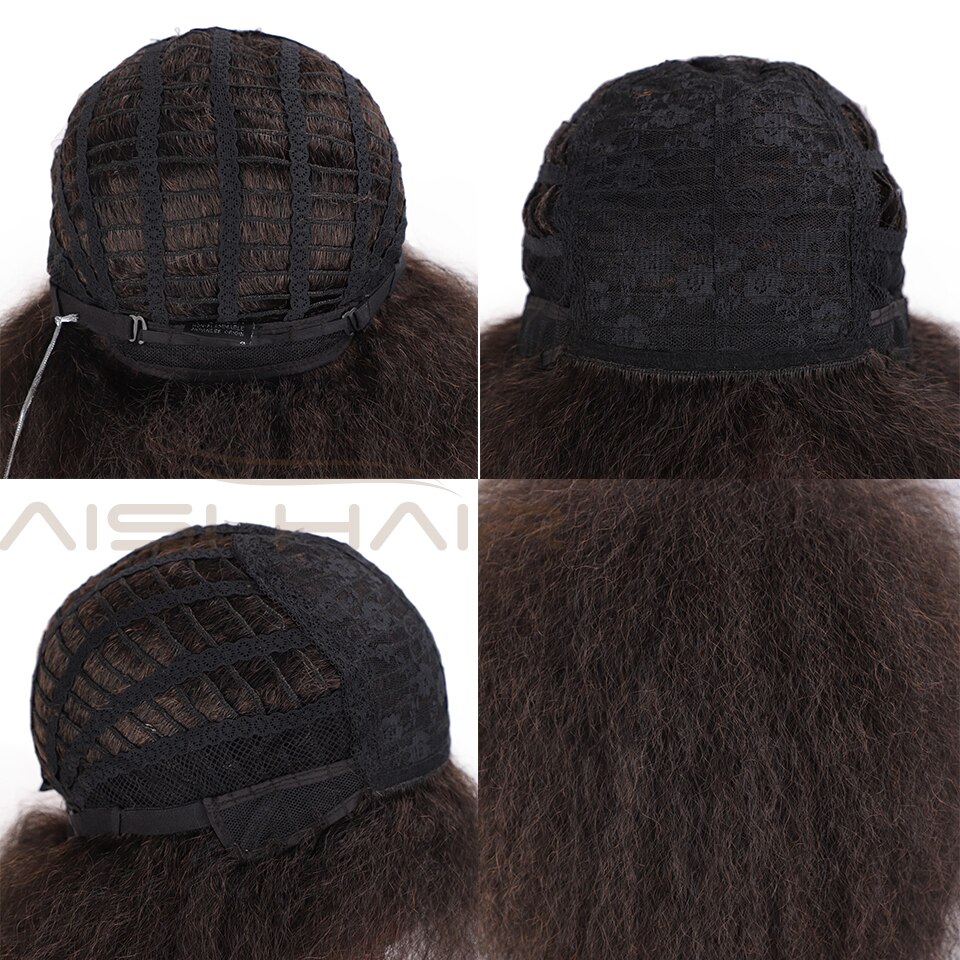 ICH der eine perücke 6 Zoll Kurze Braun Schwarz afro Lockige Perücke Flauschigen Perücken Synthetische Haar für Schwarz/Weiß frauen Natürlich Aussehende