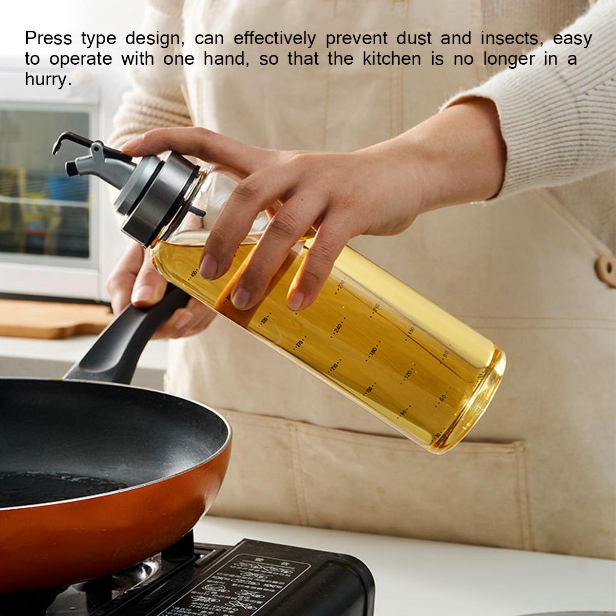 Koken Kruiden Fles Olie Saus Fles Dispenser Platic/Glas Met Schaal Opslag Flessen Voor Olie Azijn Keuken Accessoires