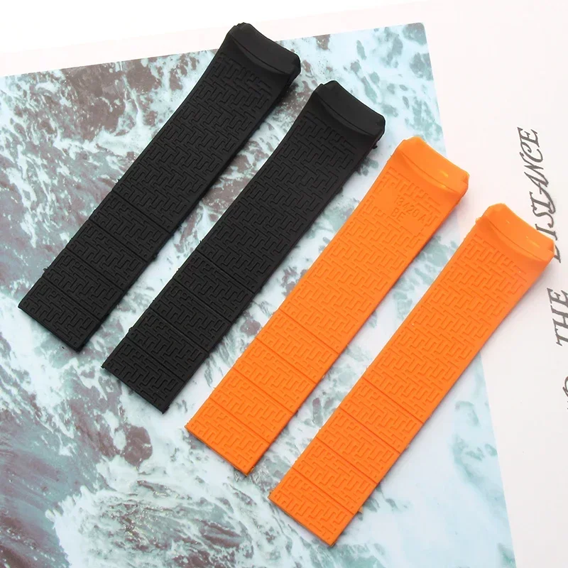 Silikon klokkerem som passer til tissot t-touch  t013 t047 20mm 21mm svart oransje sport vanntett gummirem  t091 t013420a