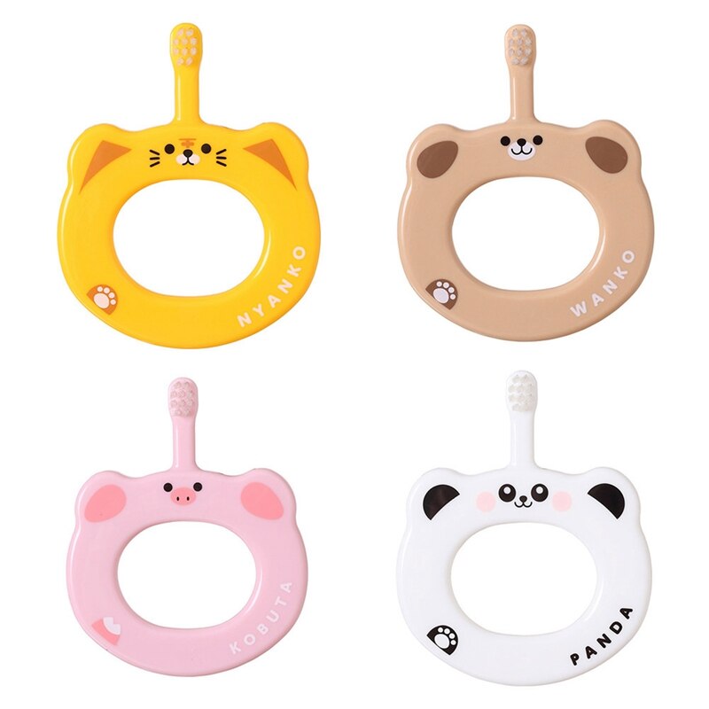 Baby Toothbrush Small Hand Ring Anti-card Throat Soft Hair Toothbrush Training Grip Children's Toothbrush