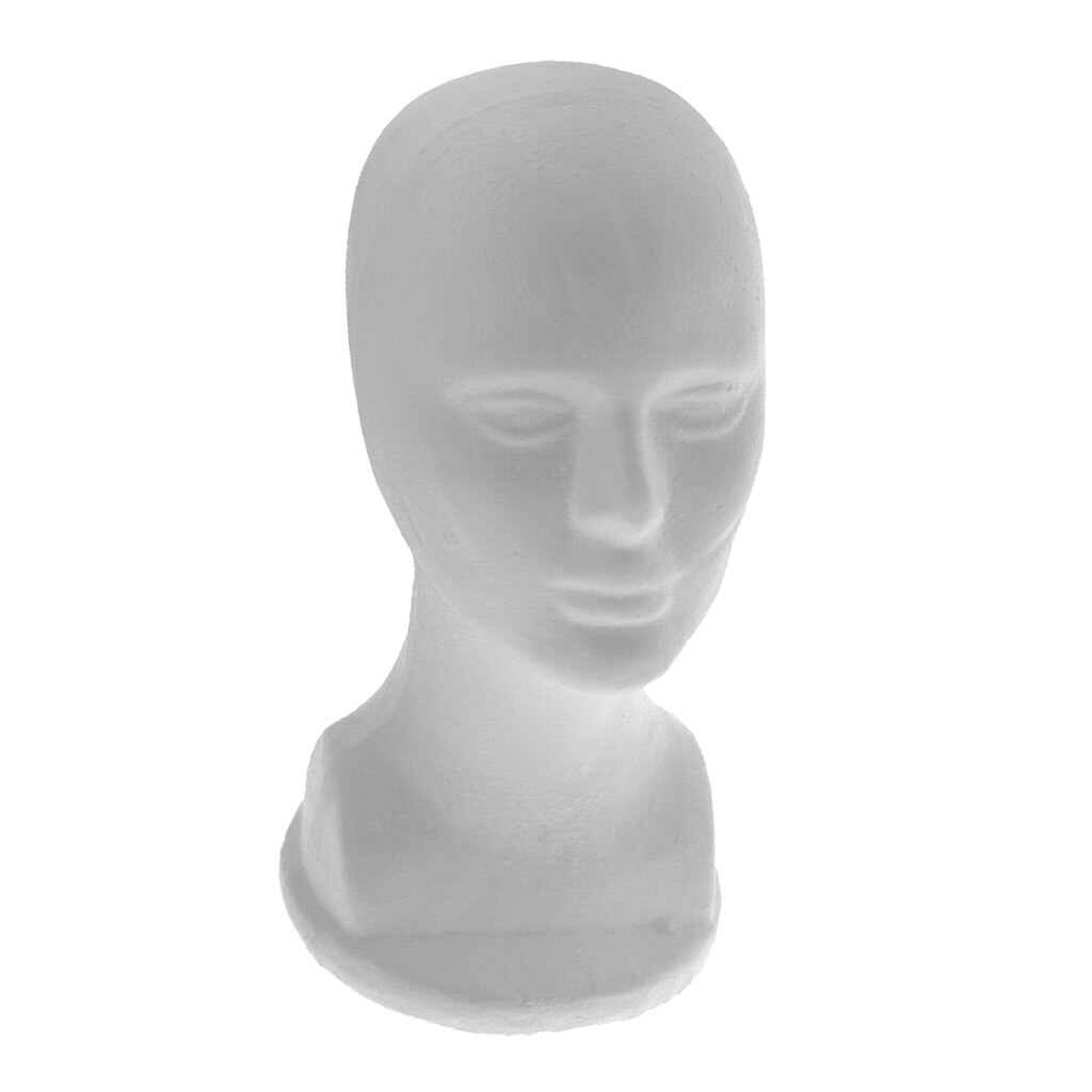 Male Polystyrene Styrofoam Model Head Mannequin Stand for Wig Hair Hat Glasses Display