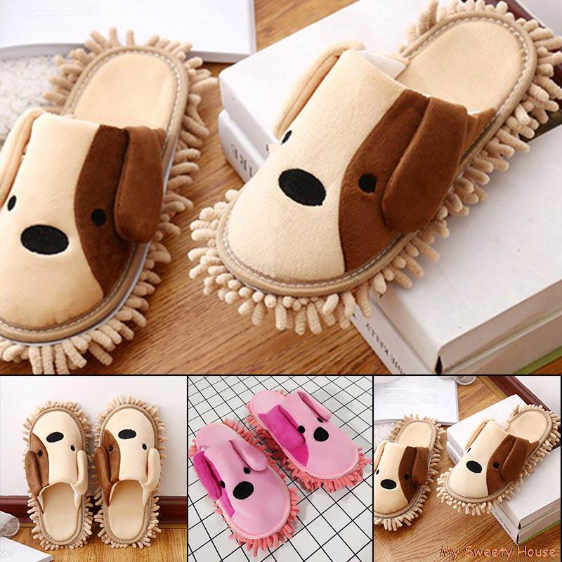 Lui-Zapatillas mopa Unisex para el invierno, zapatos para limpiar el suelo, para el hogar