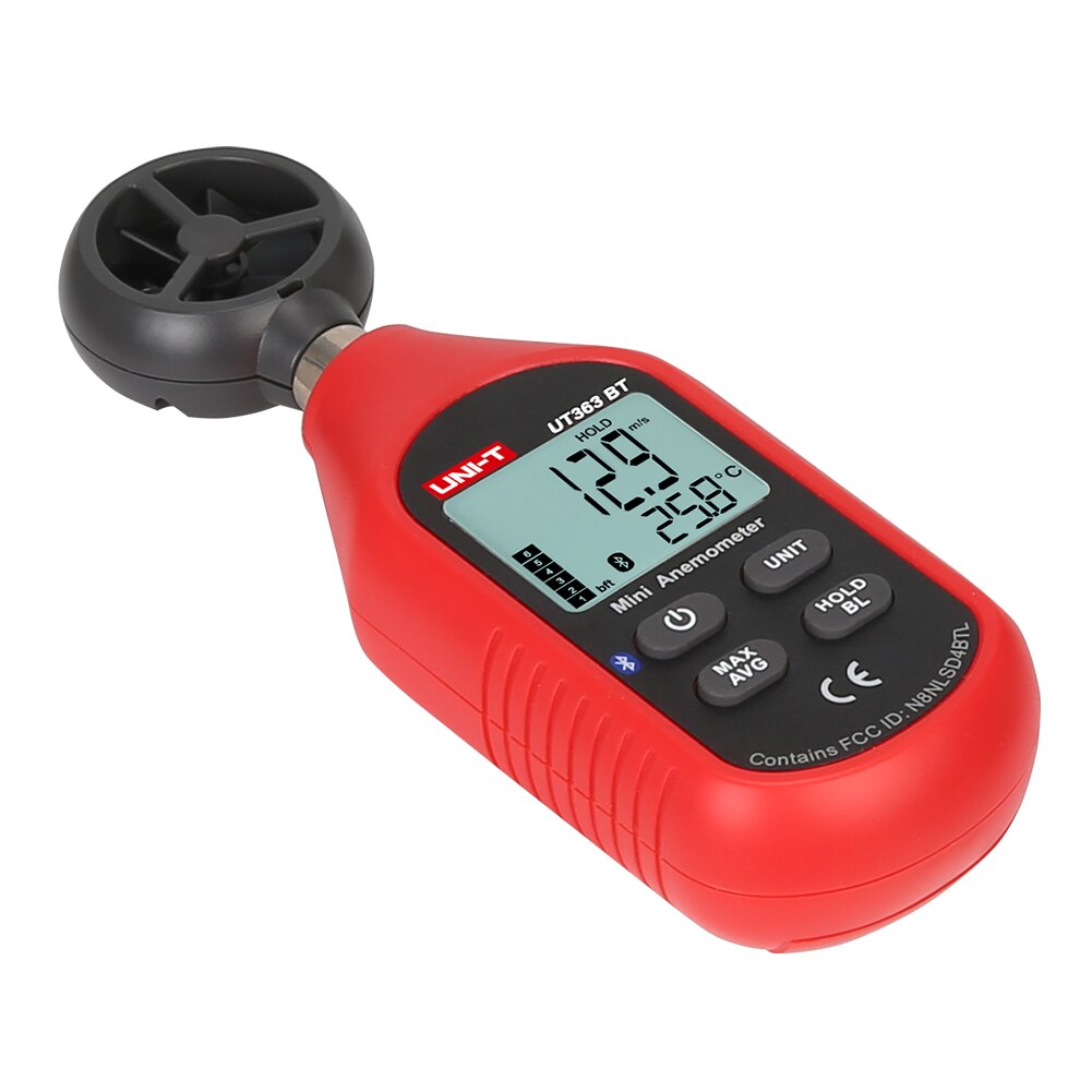 Lcd-scherm Bluetooth Wind Meter Met Thermometer Backlight Mini Batterij Aangedreven Zeilen Digitale Anemometer Windsurfen